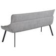 SITZBANK 180/86/64 cm  in Hellgrau  - Hellgrau/Schwarz, Design, Textil/Metall (180/86/64cm) - Novel