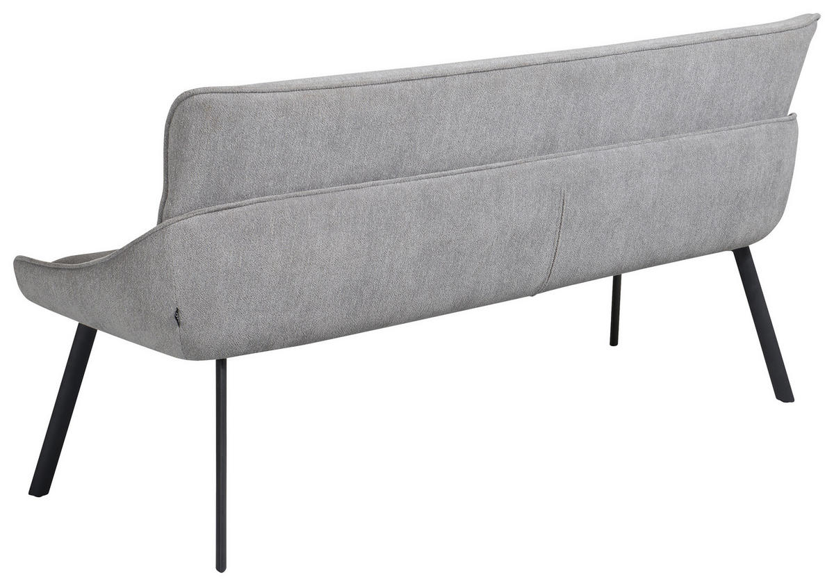KLUPA  svijetlo siva  metal, tekstil      - svijetlo siva/crna, Design, metal/tekstil (180/86/64cm) - Novel