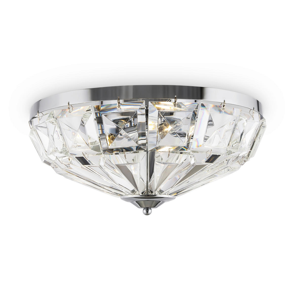 DECKENLEUCHTE    39.6/19,2/39.6 cm  - Chromfarben, Trend, Glas/Metall (39.6/19,2/39.6cm)