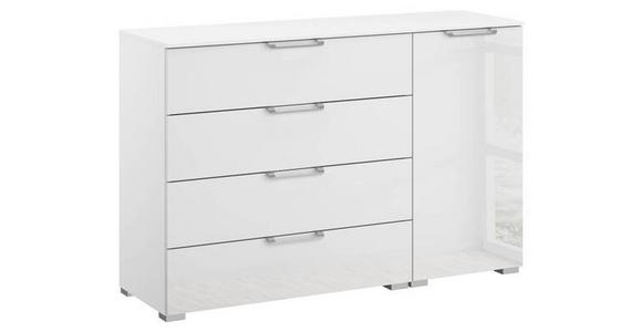 SIDEBOARD Klar, Weiß Befestigungsmaterial, Einlegeböden  - Klar/Silberfarben, Design, Glas/Holzwerkstoff (120/81/42cm) - Novel