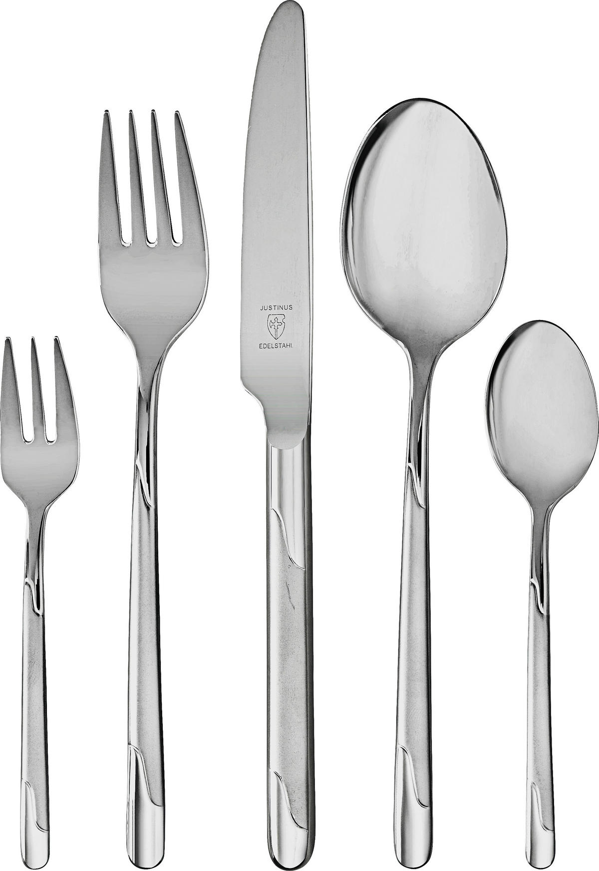 BESTECKSET Viva 60-teilig Edelstahl  - Silberfarben, Basics, Metall - Justinus