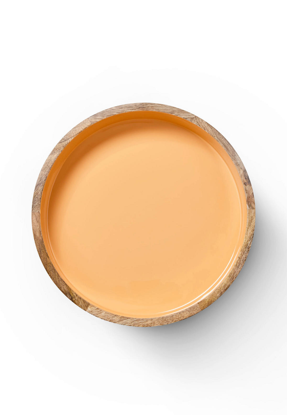 DEKOSCHALE - Aprikose/Mokka, Basics, Holz (32,5/8cm) - FYNCH-HATTON
