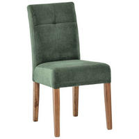 STUHL Webstoff Grün, Eichefarben Eiche massiv  - Eichefarben/Grün, KONVENTIONELL, Holz/Textil (47,5/91,5/63cm) - Cantus