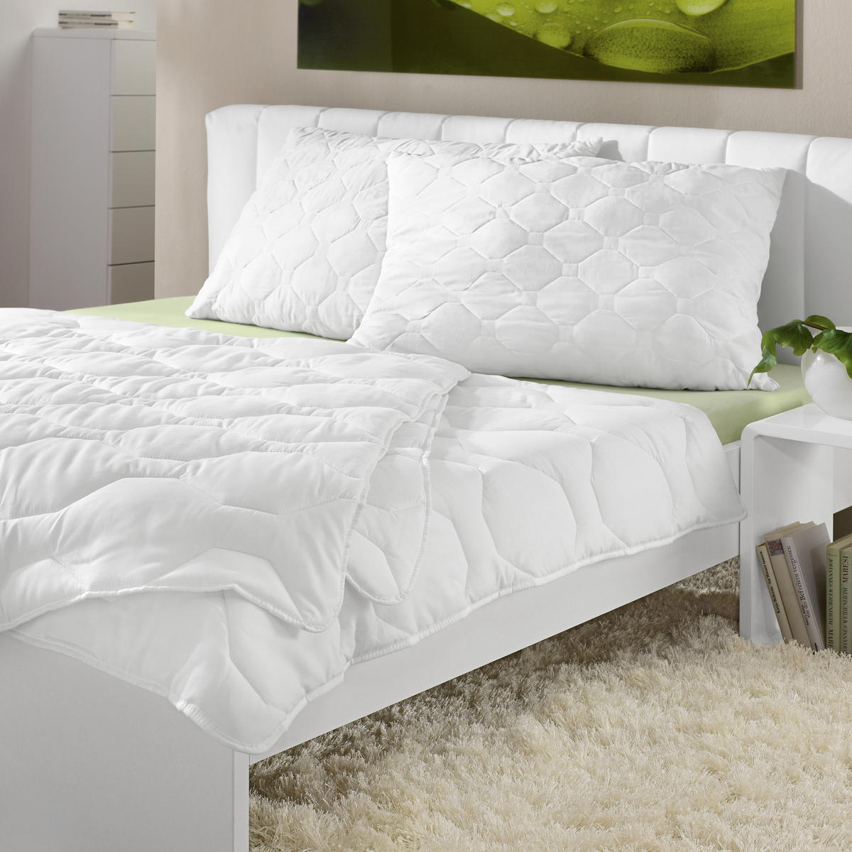 LÔŽKOVINY – SADA, polyester, 140x200/70x90 cm - biela, Basics, textil (140x200/70x90cm) - Boxxx