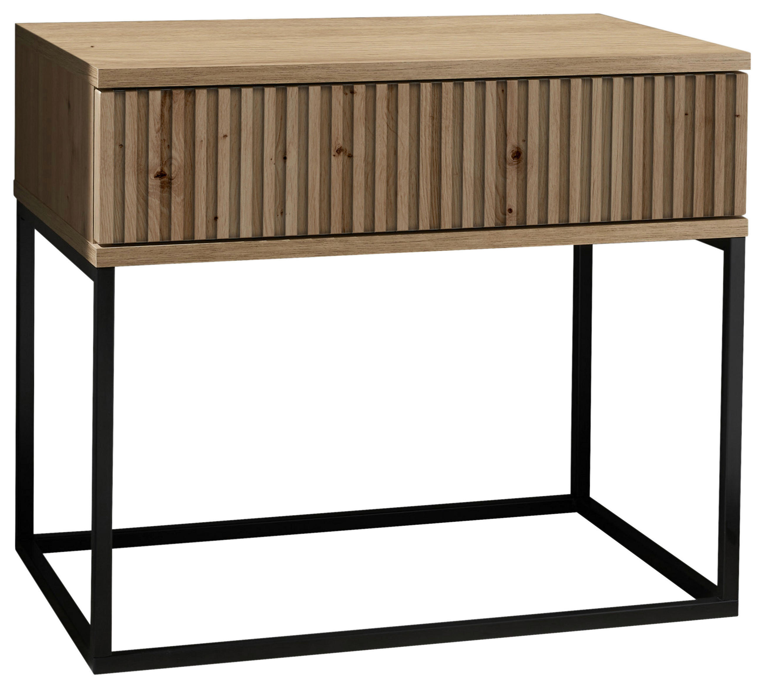 NACHTSCHRANK 60/52/38,5 cm  - Schwarz/Eiche Artisan, MODERN, Holzwerkstoff/Metall (60/52/38,5cm) - Livetastic