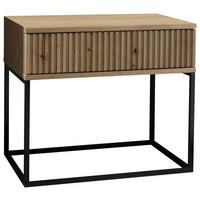 NOĆNI ORMARIĆ crna, hrast Artisan   - hrast Artisan/crna, Moderno, drvni materijal/metal (60/52/38,5cm) - Livetastic