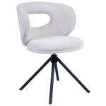 STUHL  in Eisen Webstoff Metall, Textil  - Creme/Schwarz, Design, Textil/Metall (58/80/60cm) - Novel