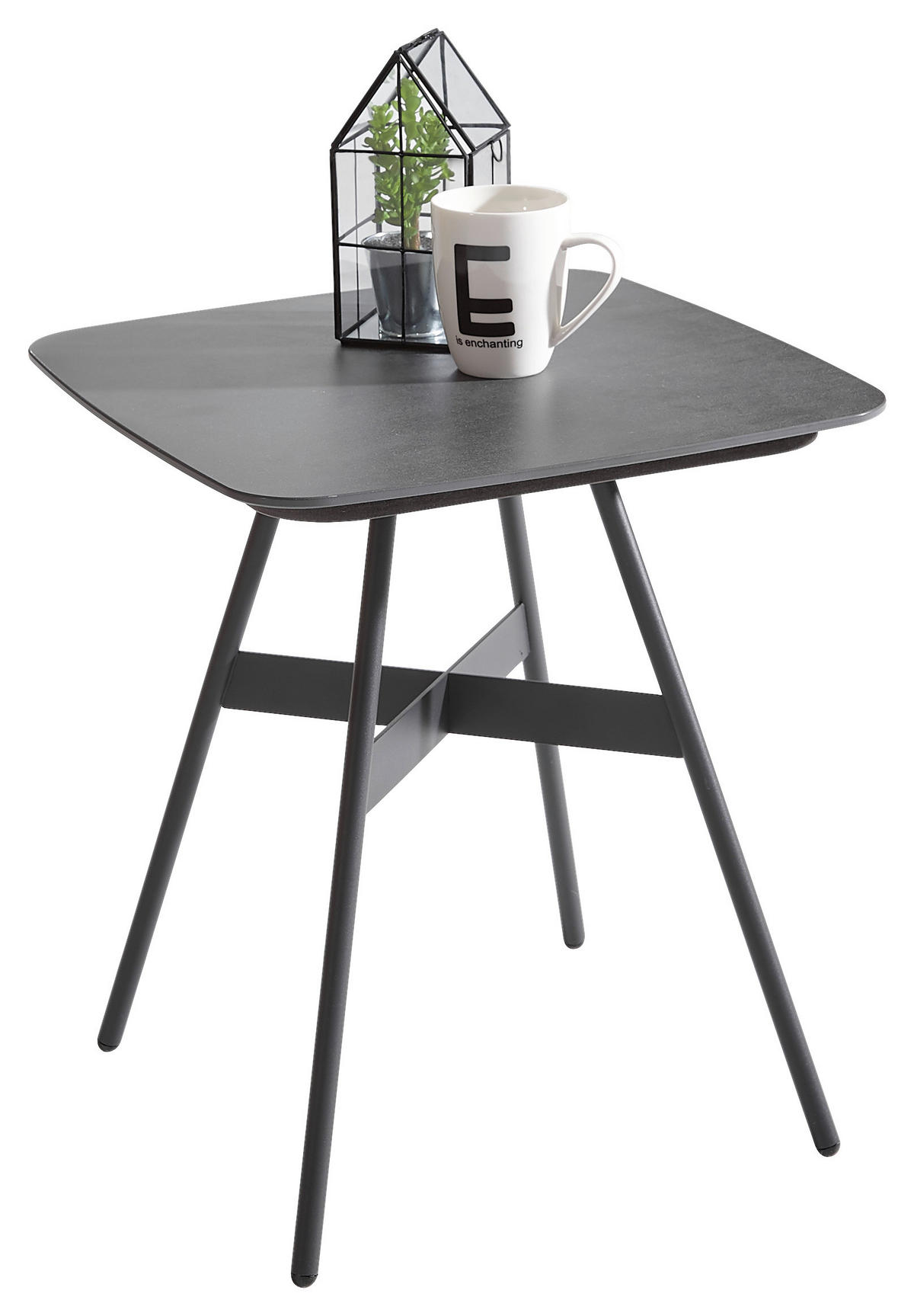 COUCHTISCH 43/43/49 cm quadratisch Anthrazit, Dunkelgrau  - Dunkelgrau/Anthrazit, Design, Keramik/Metall (43/43/49cm) - Venjakob