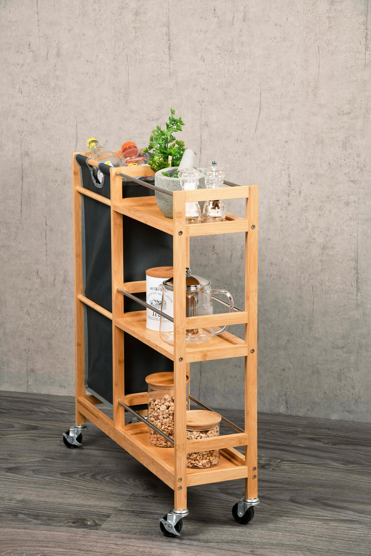 SERVIERWAGEN in Hellbraun  - Hellbraun, Basics, Holz/Kunststoff (68/78/20cm) - Kesper