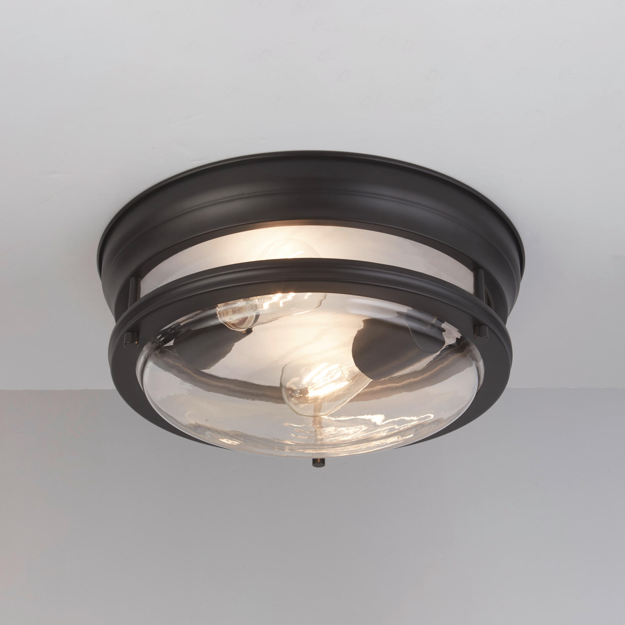 TAKLAMPA FÖR BADRUM Glascow 35/14.5 cm  - klar/svart, Basics, metall/glas (35/14.5cm)