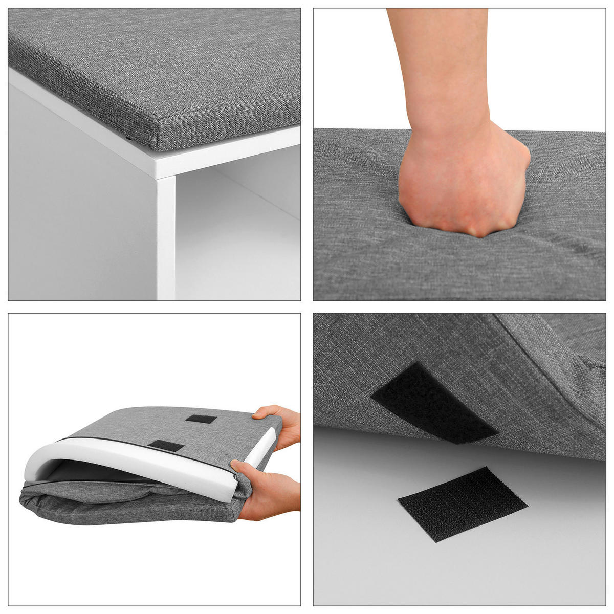 LAVICA DO PREDSIENE, 104/48/30 cm - sivá/biela, Trend, kompozitné drevo (104/48/30cm) - Boxxx