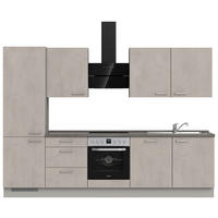 KÜCHENLEERBLOCK 300 cm   in Grau, Schieferfarben, Hellgrau  - Schieferfarben/Edelstahlfarben, MODERN, Holzwerkstoff/Metall (300cm) - Nobilia