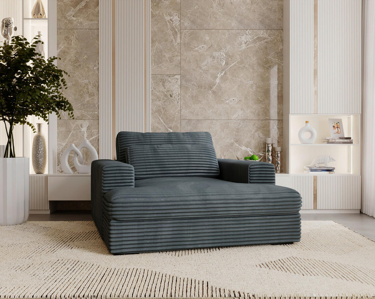 XXL-SESSEL - Creme/Schwarz, MODERN, Kunststoff/Textil (122/80/159cm) - Lomoco