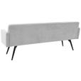 SITZBANK 216/86/68 cm Cord Grauweiß Metall  - Grauweiß/Schwarz, Design, Textil/Metall (216/86/68cm) - Dieter Knoll