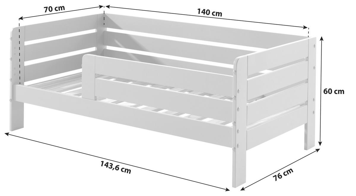 POSTEĽ PRE DETI A MLÁDEŽ, sivá - sivá/prírodná farba, Modern, drevo/kompozitné drevo (70/140cm) - MID.YOU