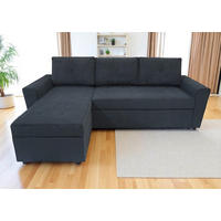ECKSOFA TERMOLI in Cord Anthrazit  155/231 cm  - Anthrazit/Schwarz, Design, Kunststoff/Textil (155/231cm) - MID.YOU