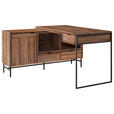 ECKSCHREIBTISCH 143,4/135/38/65/72,5/76 cm Braun  - Schwarz/Braun, Design, Holz/Metall (143,4/135/38/65/72,5/76cm) - Carryhome