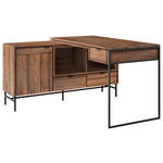ECKSCHREIBTISCH 143,4/135/38/65/72,5/76 cm Braun  - Schwarz/Braun, Design, Holz/Metall (143,4/135/38/65/72,5/76cm) - Carryhome
