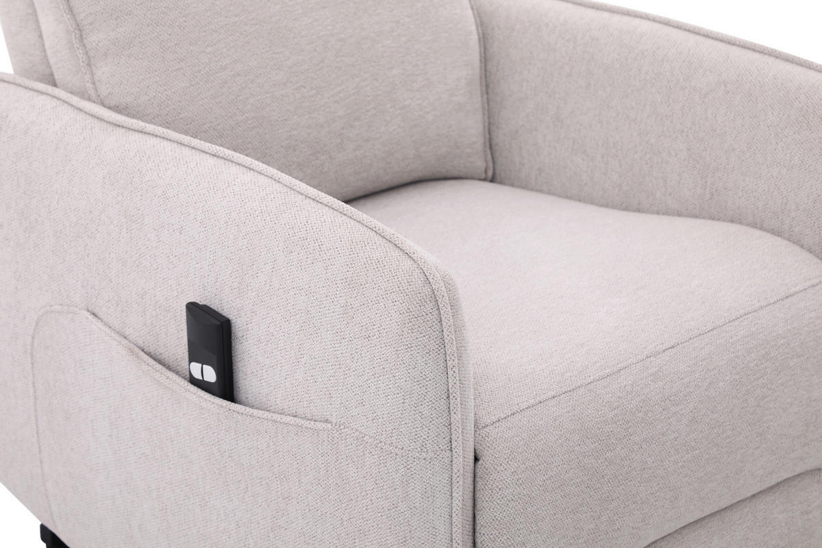 RELAXSESSEL Leinenoptik    - Schwarz/Naturfarben, Design, Textil/Metall (74/101/92cm) - Carryhome