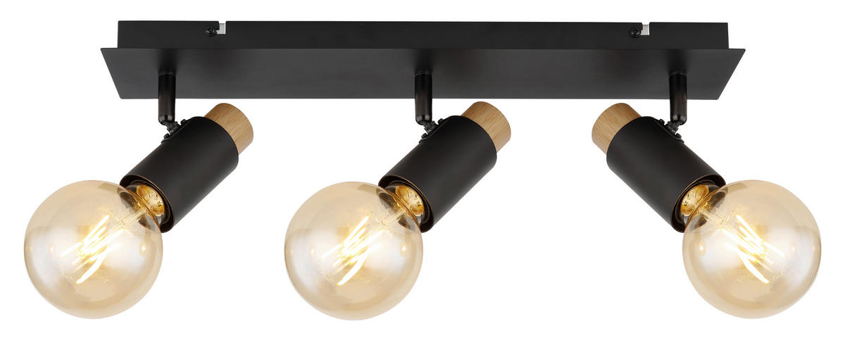 STRAHLER - Dunkelbraun/Schwarz, Design, Holz/Metall (48,5/8/14,5cm) - Globo