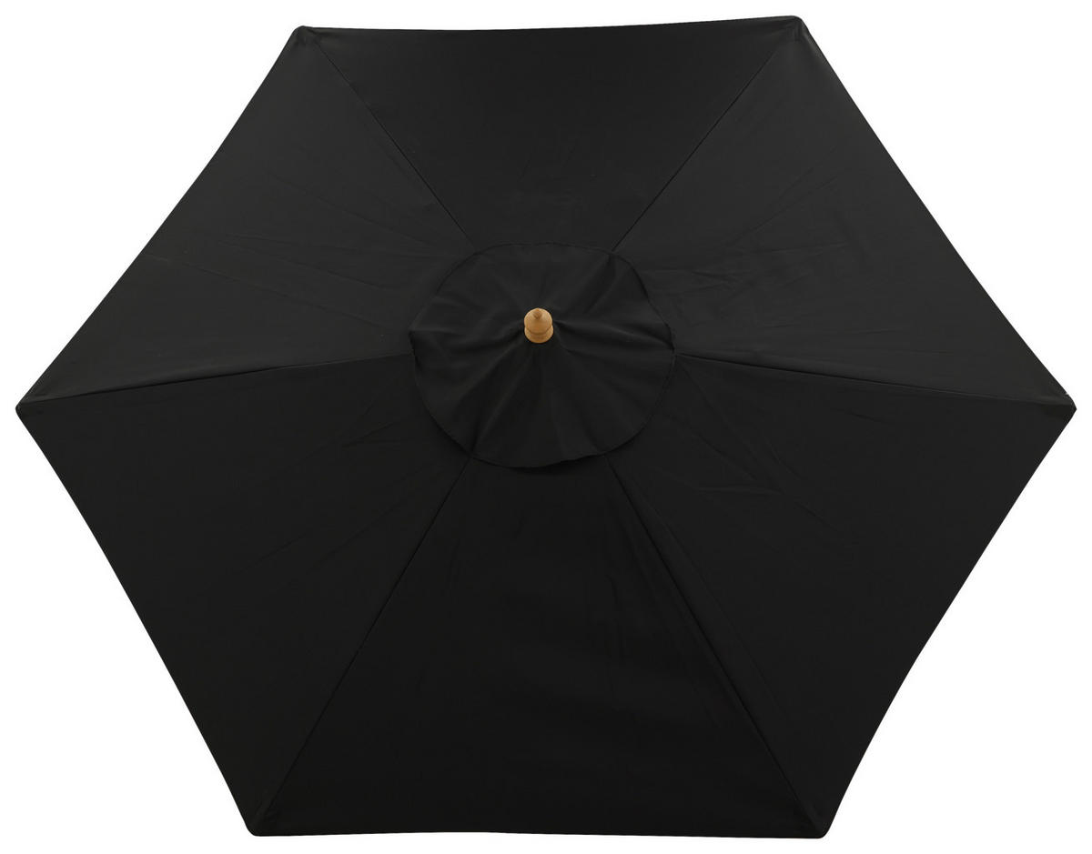 SONNENSCHIRM 250 cm  - Schwarz, KONVENTIONELL (250/232cm) - Gardenson