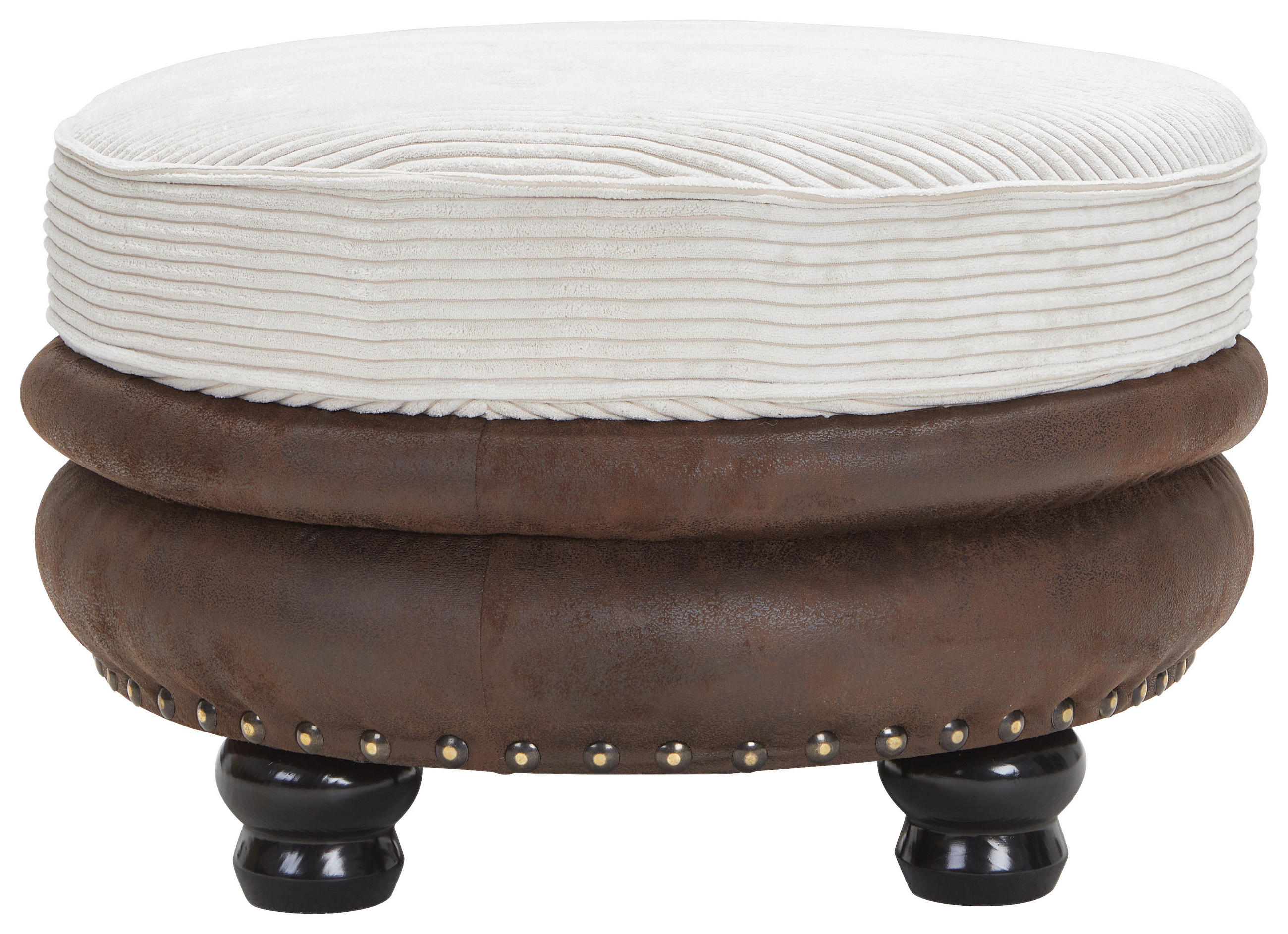 HOCKER Mikrofaser Braun, Beige  - Beige/Braun, LIFESTYLE, Holz/Textil (74/50/74cm) - Landscape