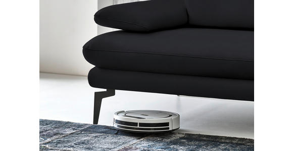 3-SITZER-SOFA in Leder Anthrazit - Anthrazit/Schwarz, Design, Leder/Metall (222/86/104cm) - Dieter Knoll