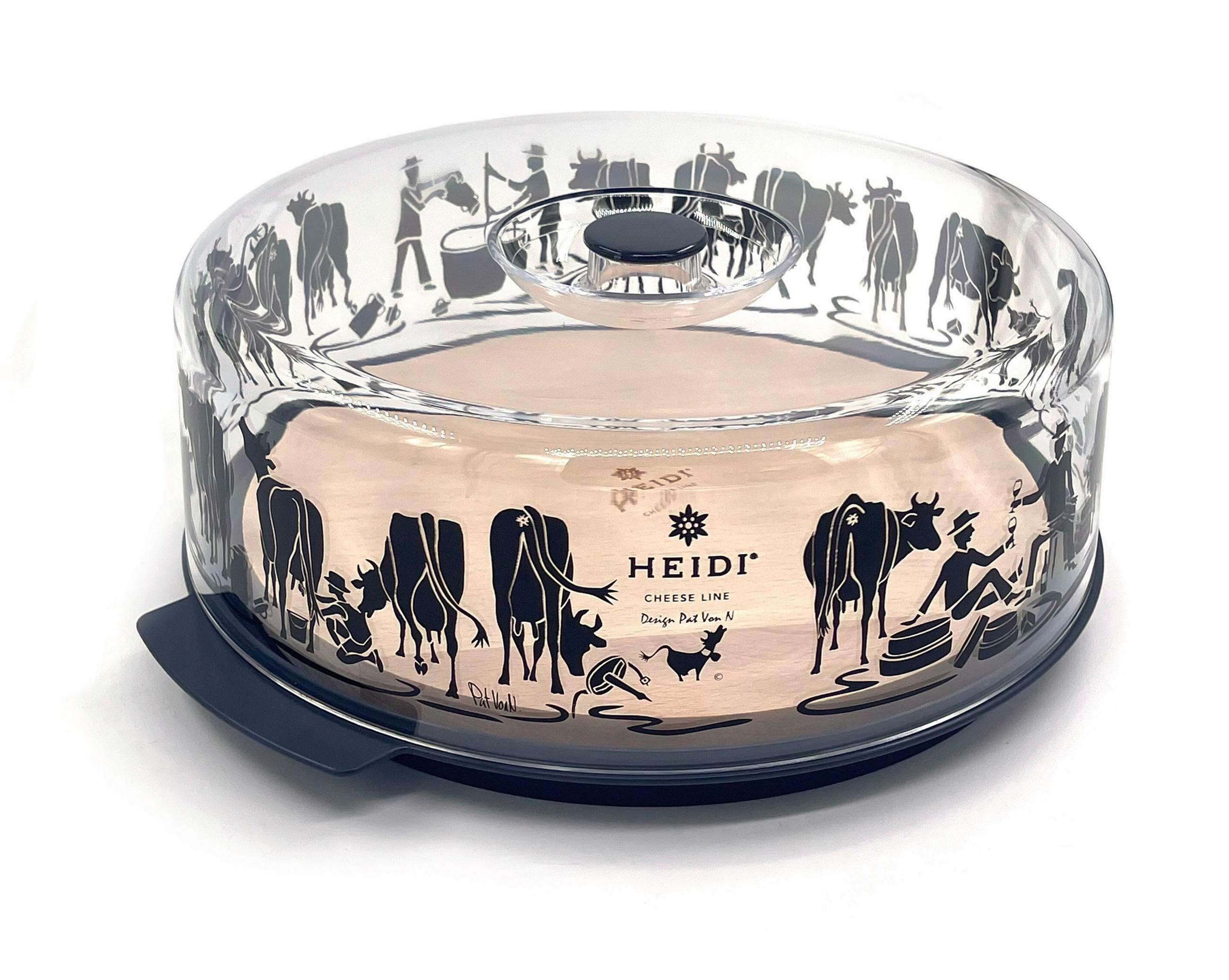 KÄSEGLOCKE 25/10 cm   - Transparent/Buchefarben, Basics, Holz/Kunststoff (25/10cm) - Heidi Cheese Line