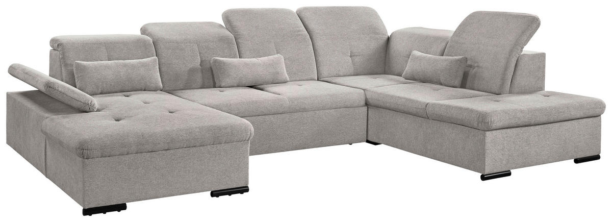 WOHNLANDSCHAFT Taupe Chenille  - Taupe/Grau, KONVENTIONELL, Kunststoff/Textil (240/340/188cm) - Carryhome