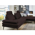 ECKSOFA in Echtleder Braun  310/180 cm  - Schwarz/Braun, Design, Leder/Metall (310/180cm) - Dieter Knoll