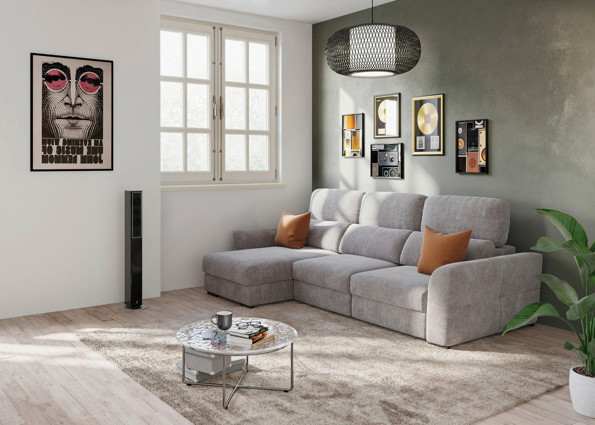 ECKSOFA in Mikrofaser Taupe  - Taupe, Konventionell, Textil (216/262cm) - MID.YOU