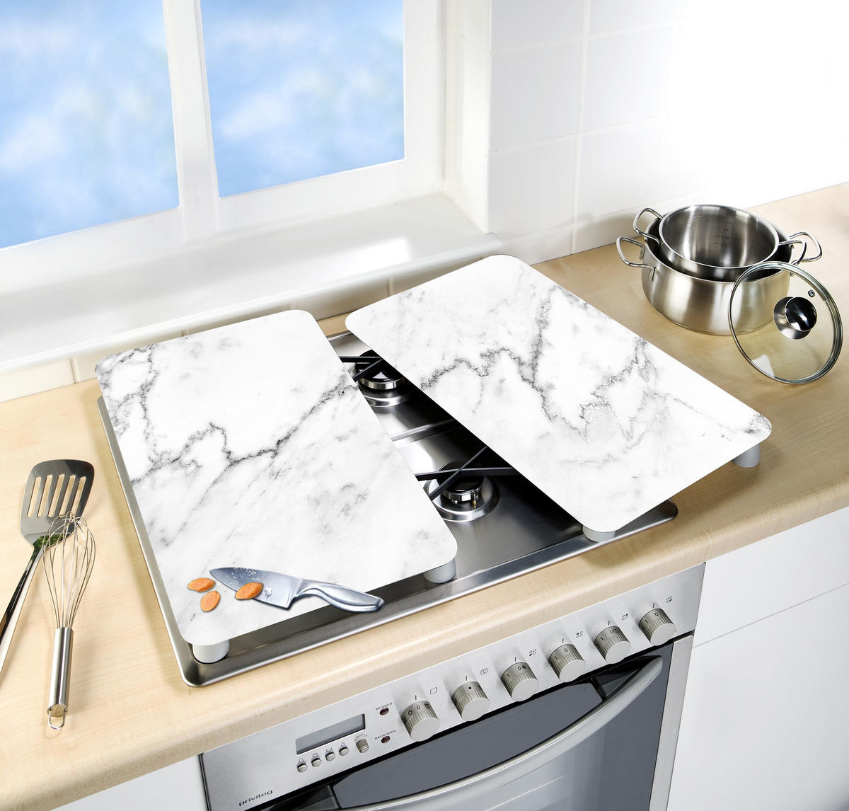 HERDABDECKPLATTE  - Design, Glas/Kunststoff (30/1,8-4,5/52cm) - Wenko