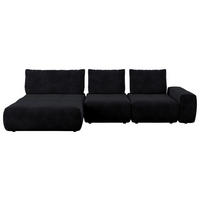 ECKSOFA in Velours Anthrazit  - Anthrazit/Schwarz, Design, Kunststoff/Textil (174/347cm) - Xora