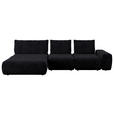 ECKSOFA in Velours Anthrazit  - Anthrazit/Schwarz, Design, Kunststoff/Textil (174/342cm) - Xora