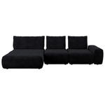 ECKSOFA in Velours Anthrazit  - Anthrazit/Schwarz, Design, Kunststoff/Textil (174/342cm) - Xora