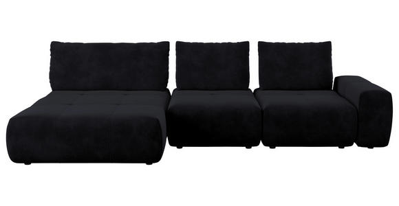 ECKSOFA in Velours Anthrazit  - Anthrazit/Schwarz, Design, Kunststoff/Textil (174/342cm) - Xora