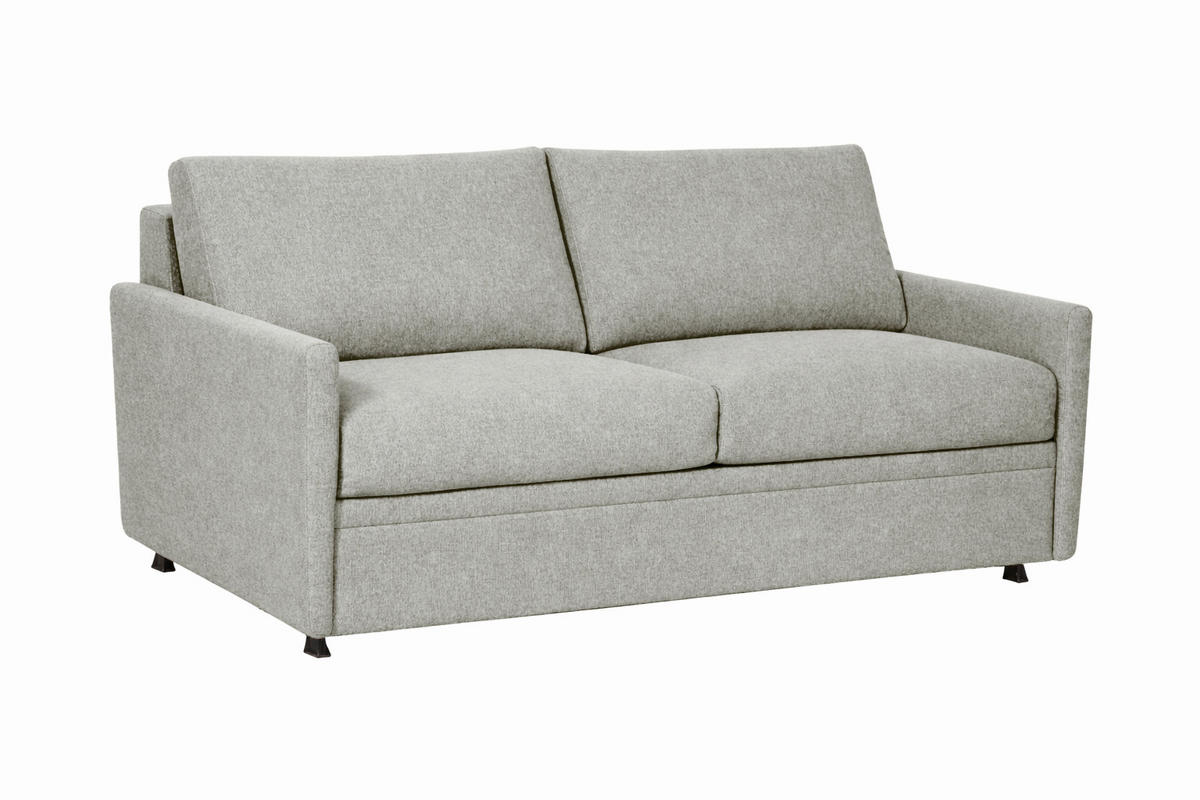 SCHLAFSOFA Chenille Hellgrau  - Hellgrau/Schwarz, Design, Textil (176/80/95cm) - Livetastic