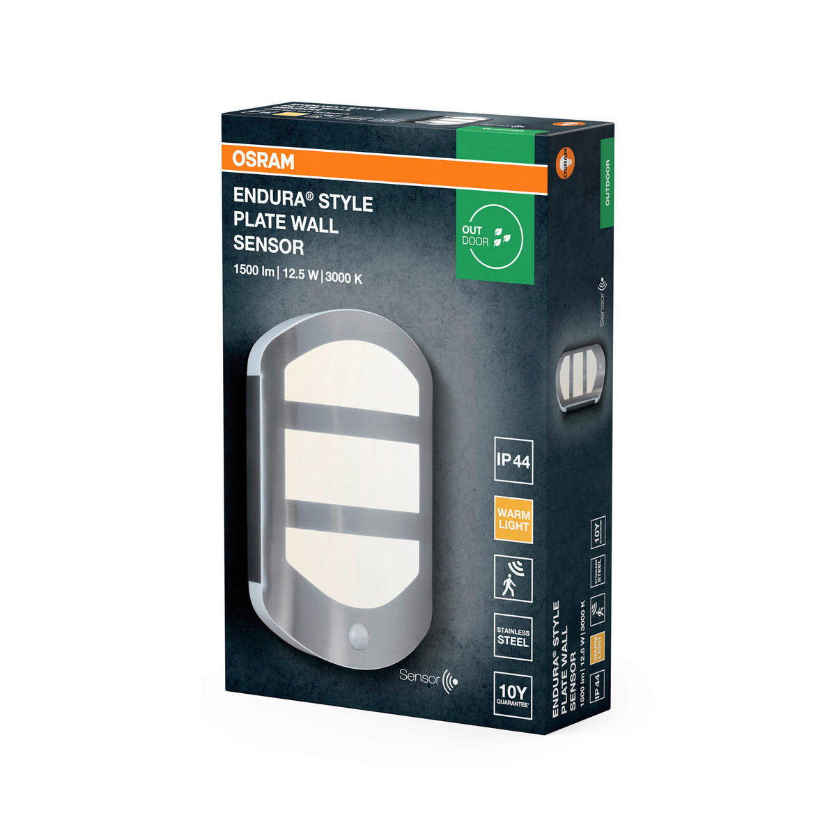 LED-AUßENLEUCHTE 6/18/28,3 cm   - Edelstahlfarben, Basics, Kunststoff/Metall (6/18/28,3cm) - Osram