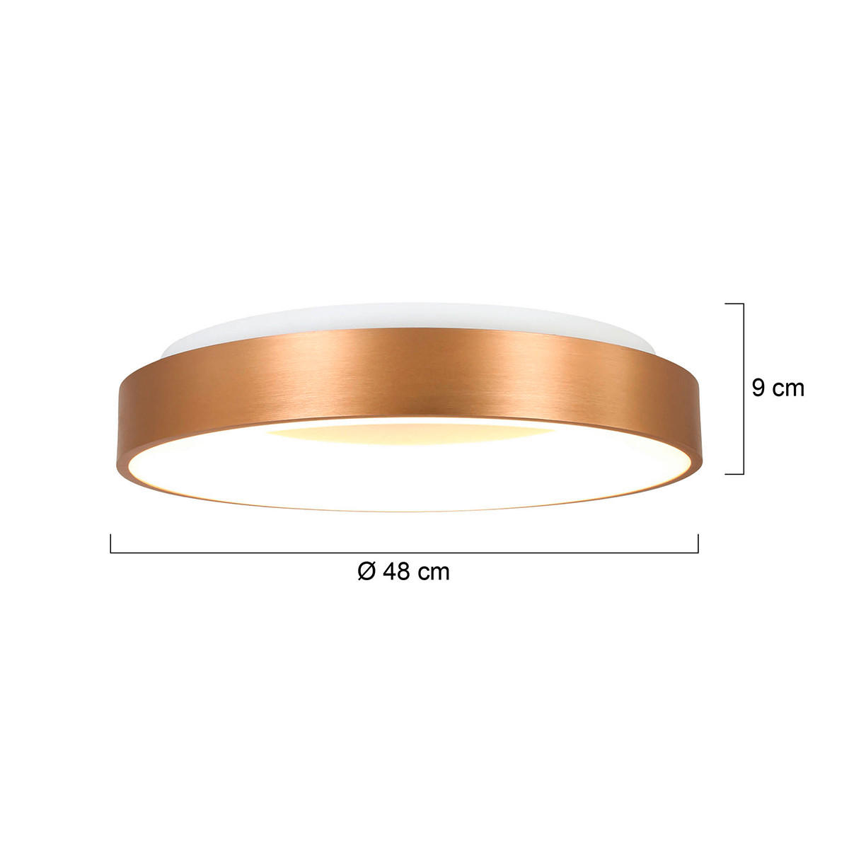 LED-DECKENLEUCHTE Ringlede 48/9 cm   - Goldfarben, Basics, Kunststoff/Metall (48/9cm)