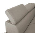 ECKSOFA inkl. Funktionen Ecru Webstoff  - Ecru/Silberfarben, Design, Textil/Metall (226/257cm) - Xora