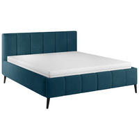 POLSTERBETT 180/200 cm  in Blau  - Blau/Schwarz, Trend, Holz/Textil (180/200cm) - home24