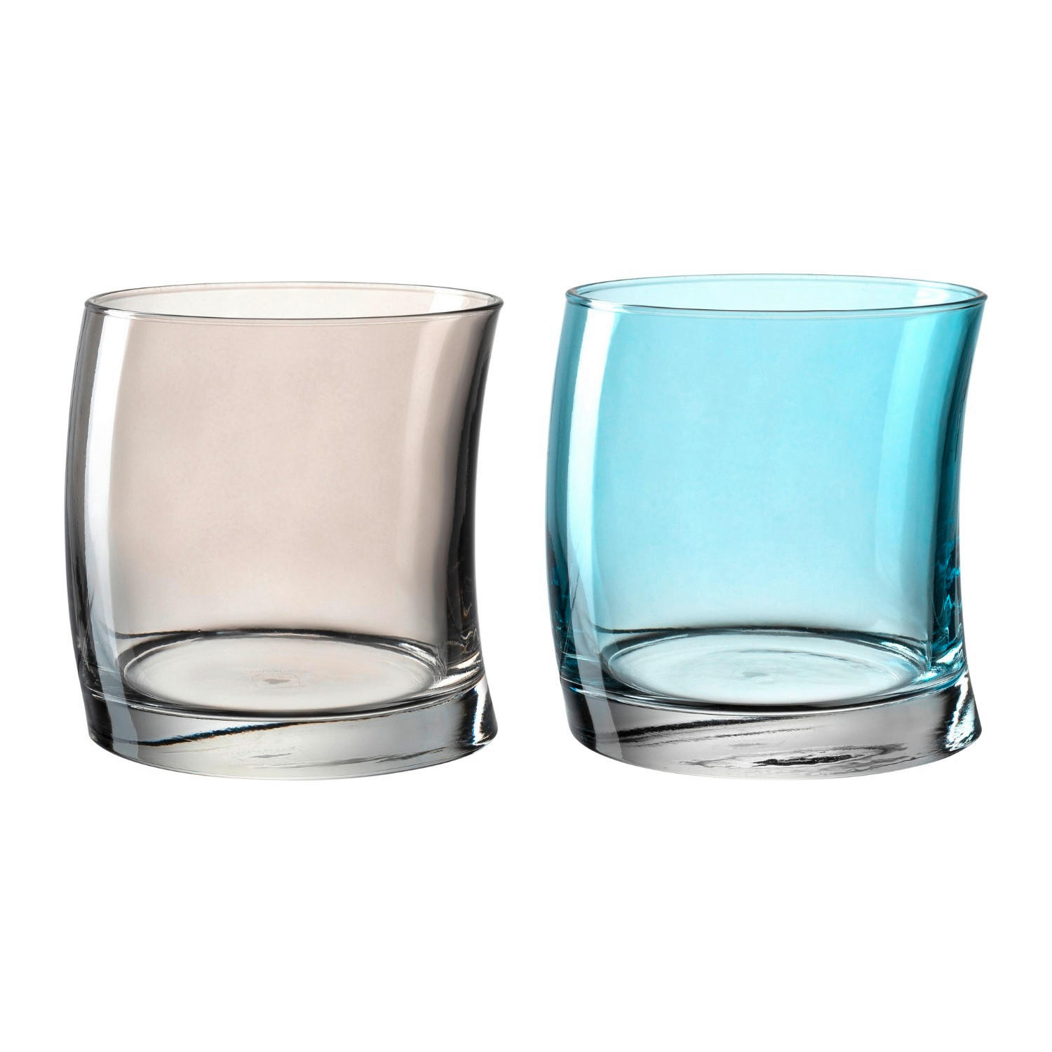 POHÁR 355 ml  - világosszürke/világoskék, Basics, Üveg (8/9/8cm) - Leonardo