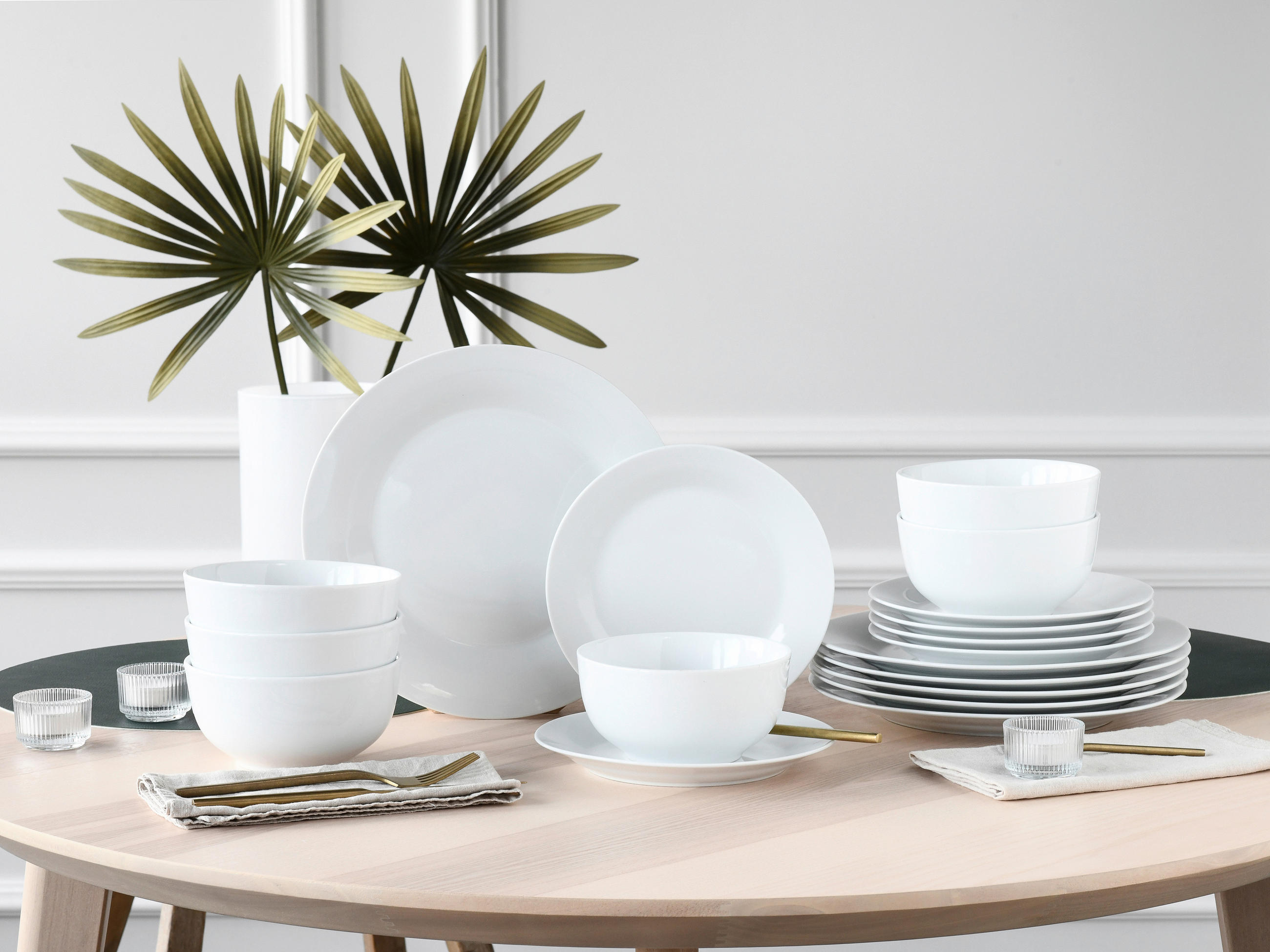 TAFELSERVICE Weiß Base weiß 12-teilig  - Weiß, Basics, Keramik - Creatable