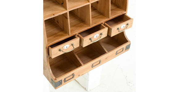 WANDREGAL  - Messingfarben/Naturfarben, LIFESTYLE, Holz/Keramik (55/81,5/27cm) - Landscape