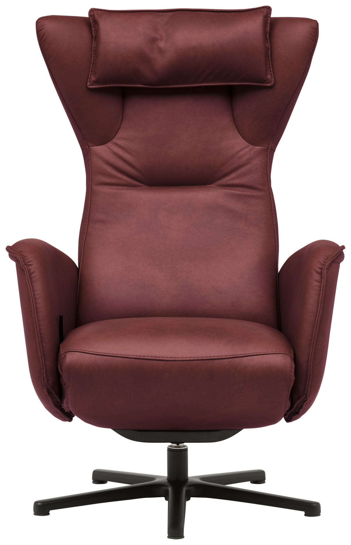 RELAXSESSEL Leder Beere  - Beere/Schwarz, Design, Leder/Metall (75/106/86cm) - Valdera