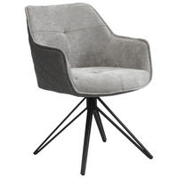 STOLICA S NASLONOM ZA RUKE  siva, crna, tamno siva  metal, tekstil      - siva/tamno siva, Moderno, metal/tekstil (57/82/61cm) - Livetastic