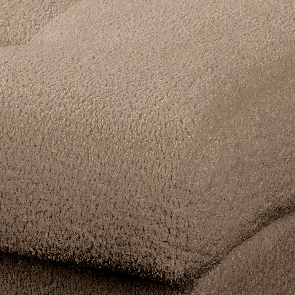 ECKSOFA Naomi in Chenille Hellbraun Rückenkissen  284/243 cm  - Hellbraun/Schwarz, Design, Kunststoff/Textil (284/243cm) - P & B