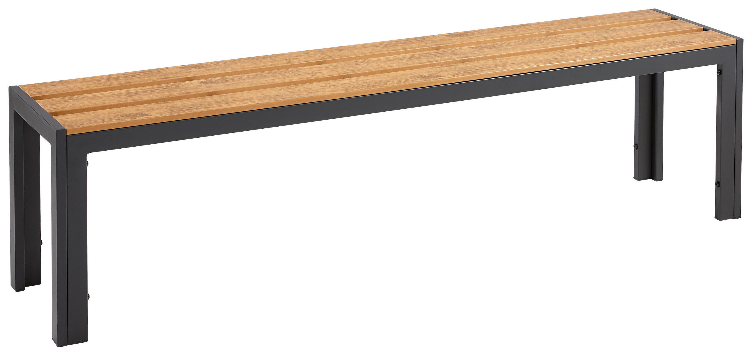 GARTENBANK 162/42/35 cm  Aluminium  - Anthrazit/Naturfarben, KONVENTIONELL, Kunststoff/Metall (162/42/35cm) - Ambia Garden