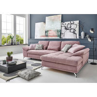 ECKSOFA Flieder Flachgewebe Sitztiefenverstellung  - Silberfarben/Flieder, KONVENTIONELL, Textil/Metall (301/176cm) - Sit & More