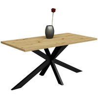 ESSTISCH rechteckig Schwarz, Eichefarben  - Eichefarben/Schwarz, MODERN, Holzwerkstoff/Metall (180/90/78cm) - Livetastic